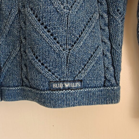 Blue Willi's 90's Denmark Cotton Knit Denim Jacket S - Picture 6 of 7